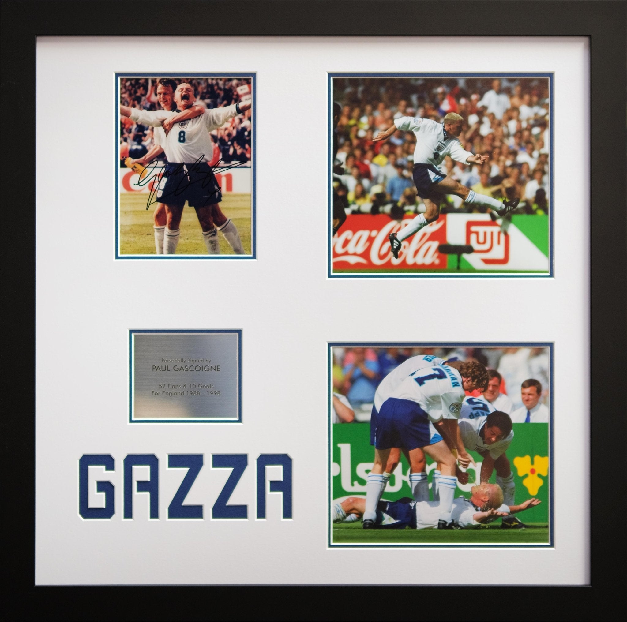 Paul Gascoigne 1990 England Signed Display - Memorabilia Framers Shop